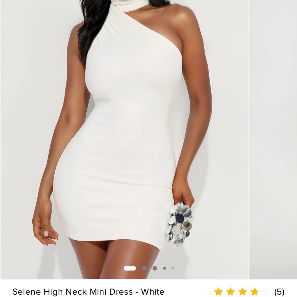 Fashion Nova Asymmetric White Mini Dress